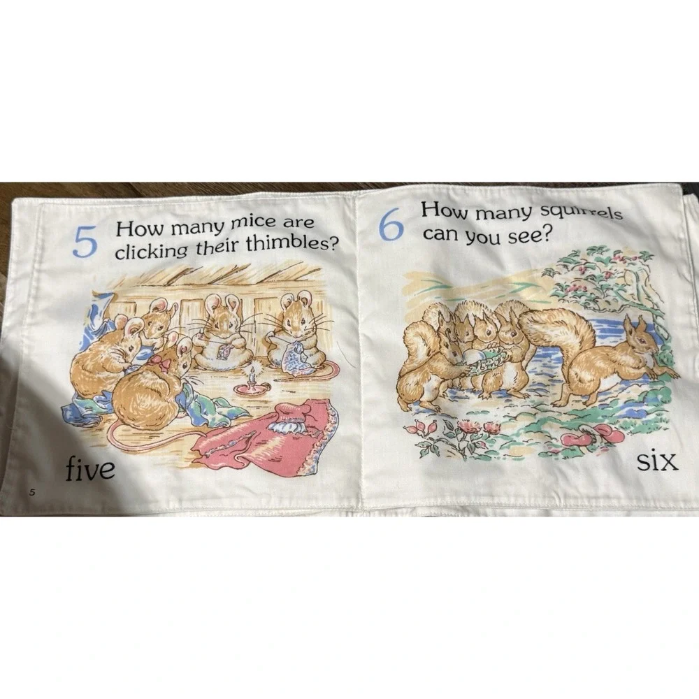 Vintage 1995 Beatrix Potter Peter Rabbit Bunny Soft Cloth Story Book Counting
